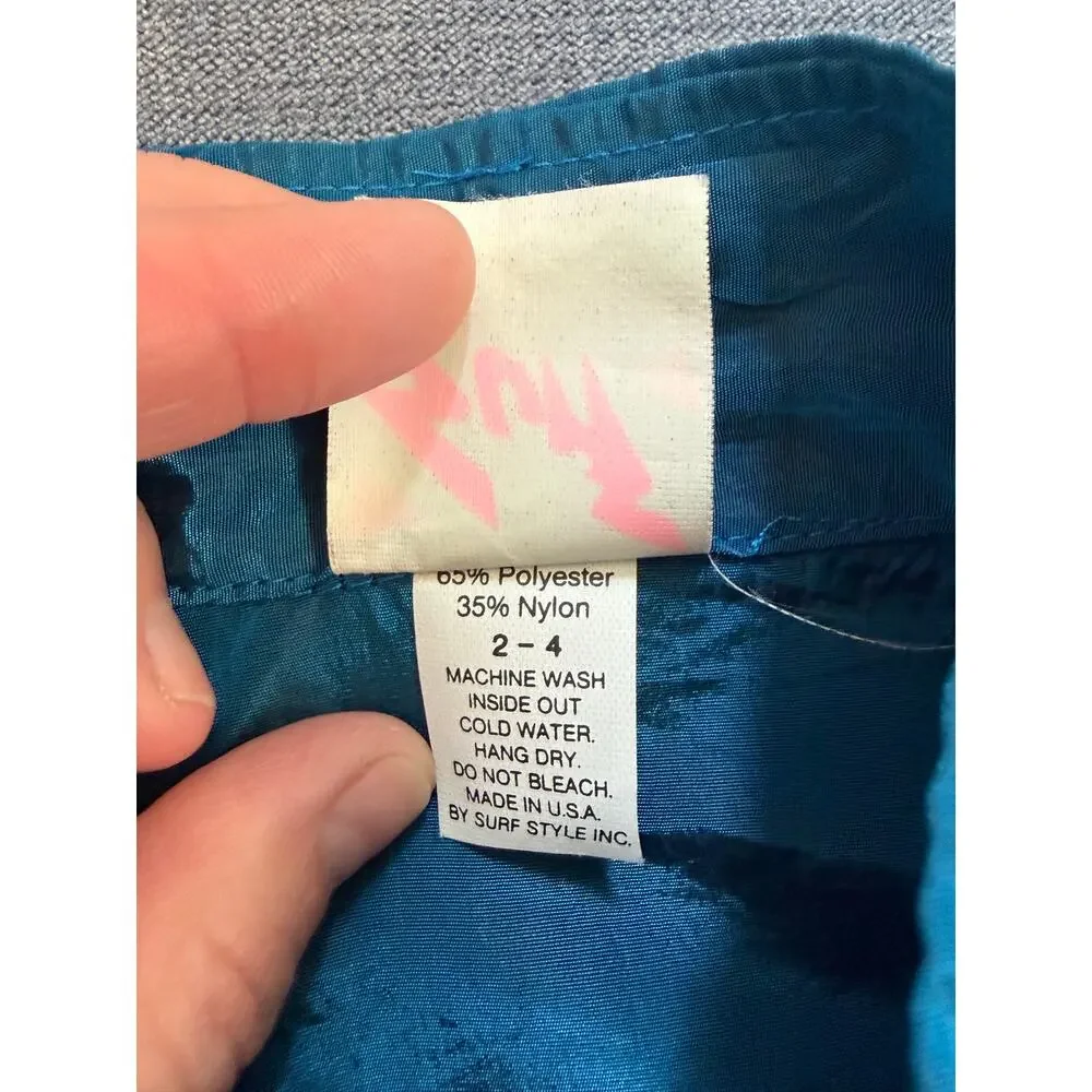Vintage Surf Style Kids Windbreaker Interplanetary Body Gear Teal Made in USA